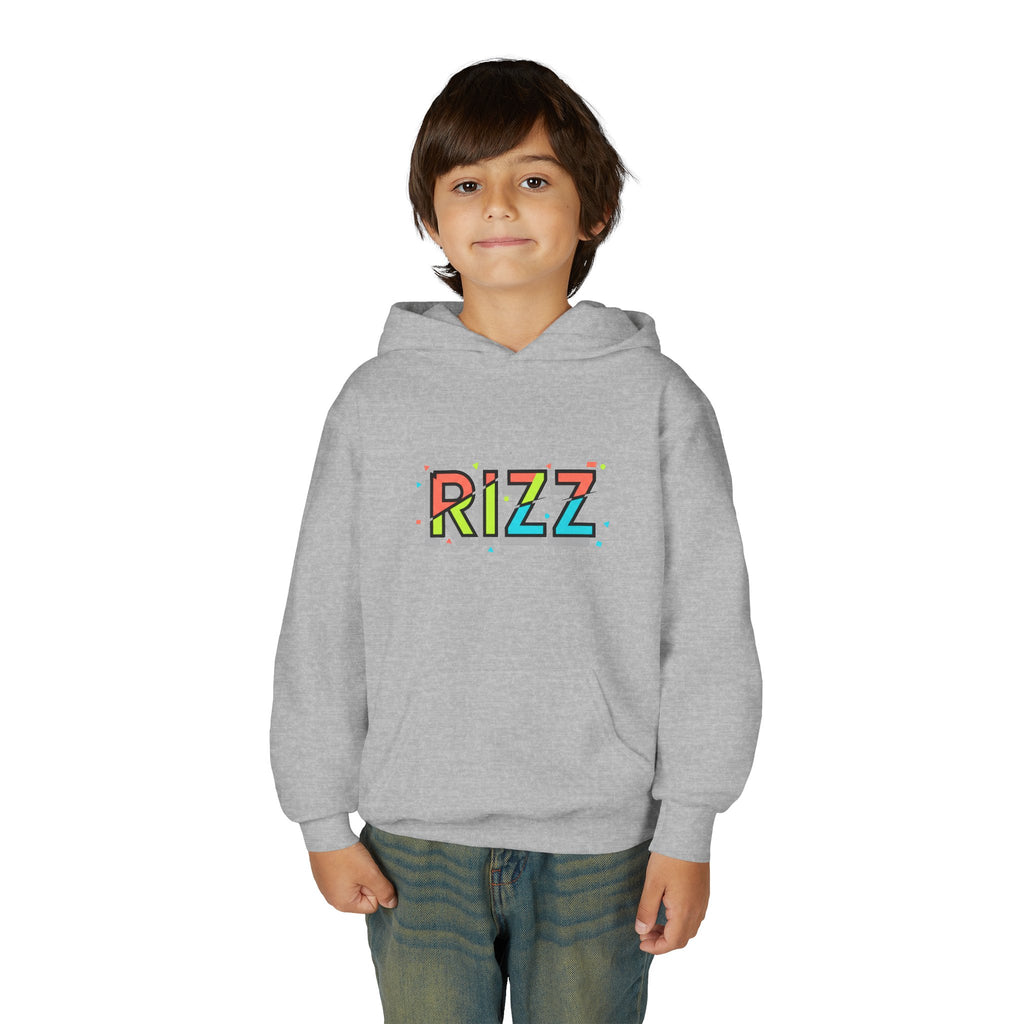 Youth Hoodie — Colorful "RIZZ" Retro Graphic Pullover