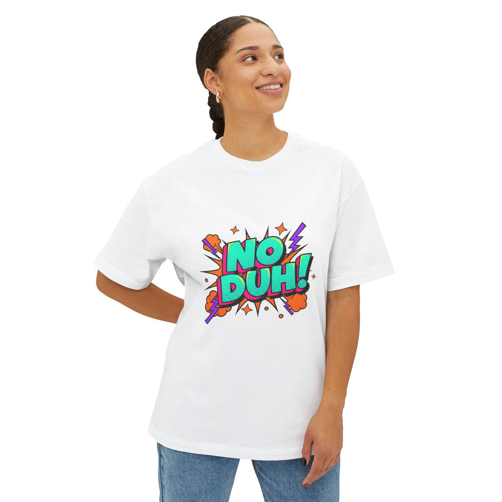 No Duh! Graphic Tee — Retro Comic Pop Art Oversized T-Shirt