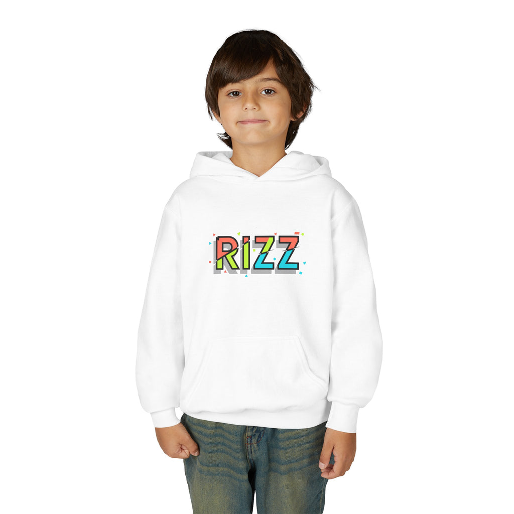 Youth Hoodie — Colorful "RIZZ" Retro Graphic Pullover