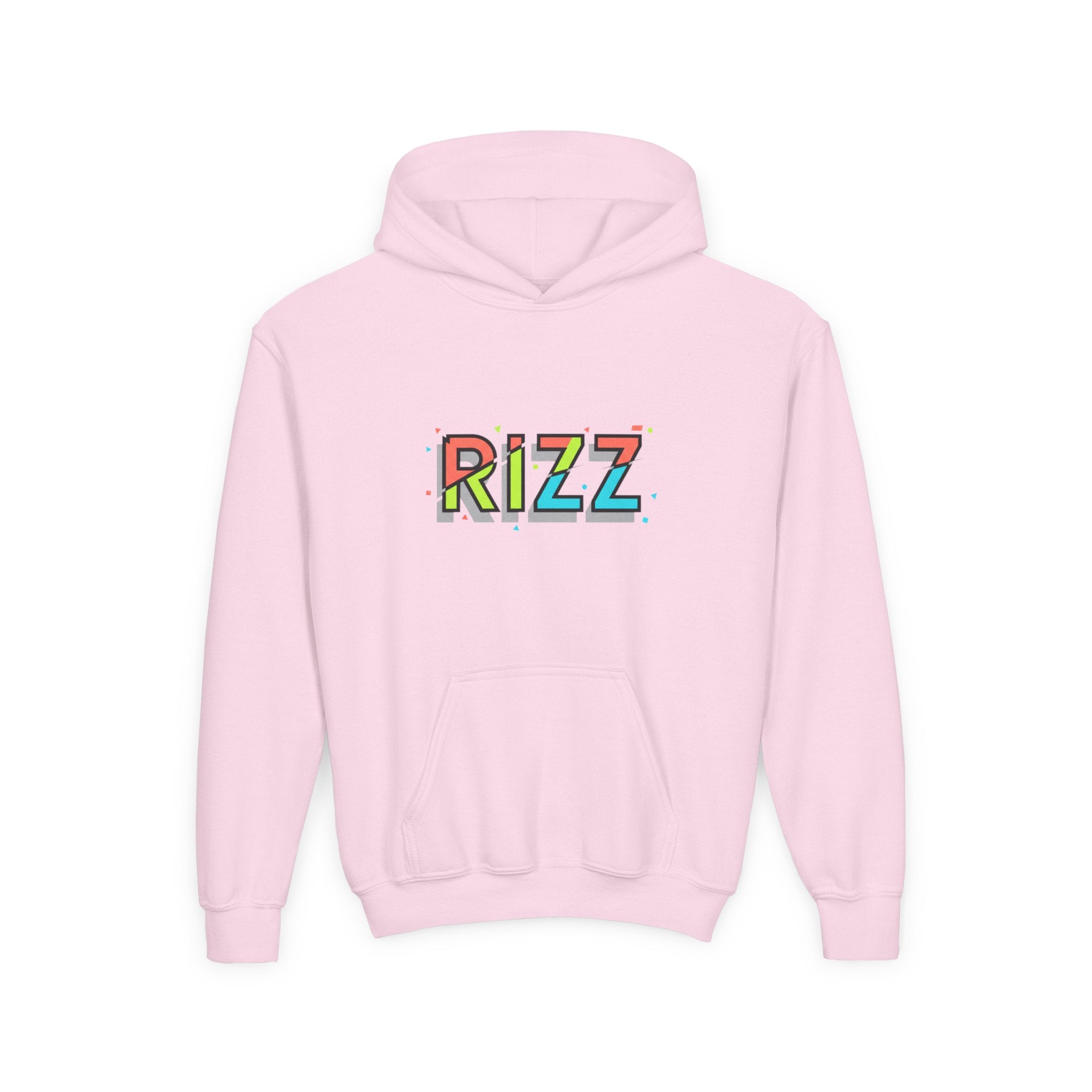 Youth Hoodie — Colorful "RIZZ" Retro Graphic Pullover