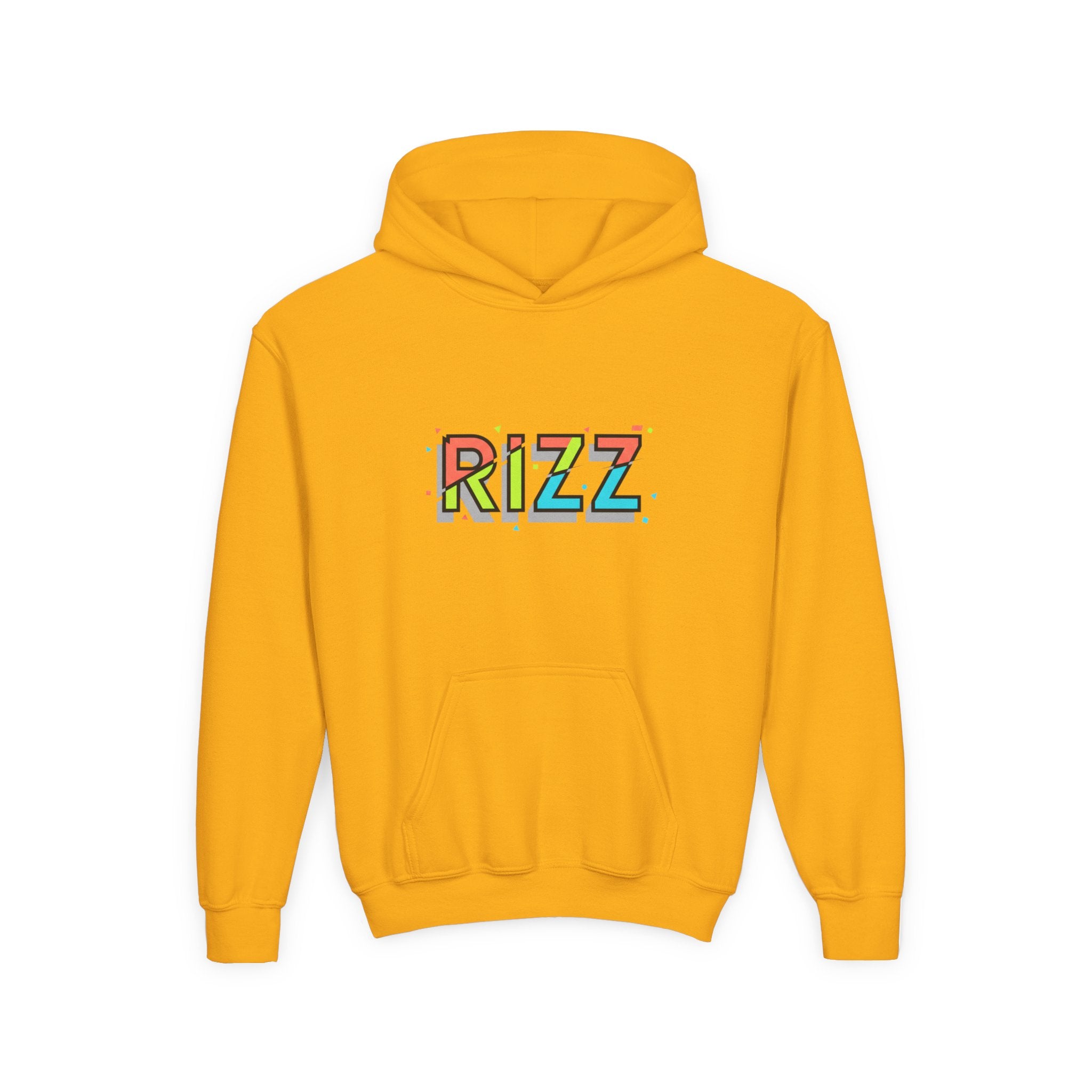 Youth Hoodie — Colorful "RIZZ" Retro Graphic Pullover