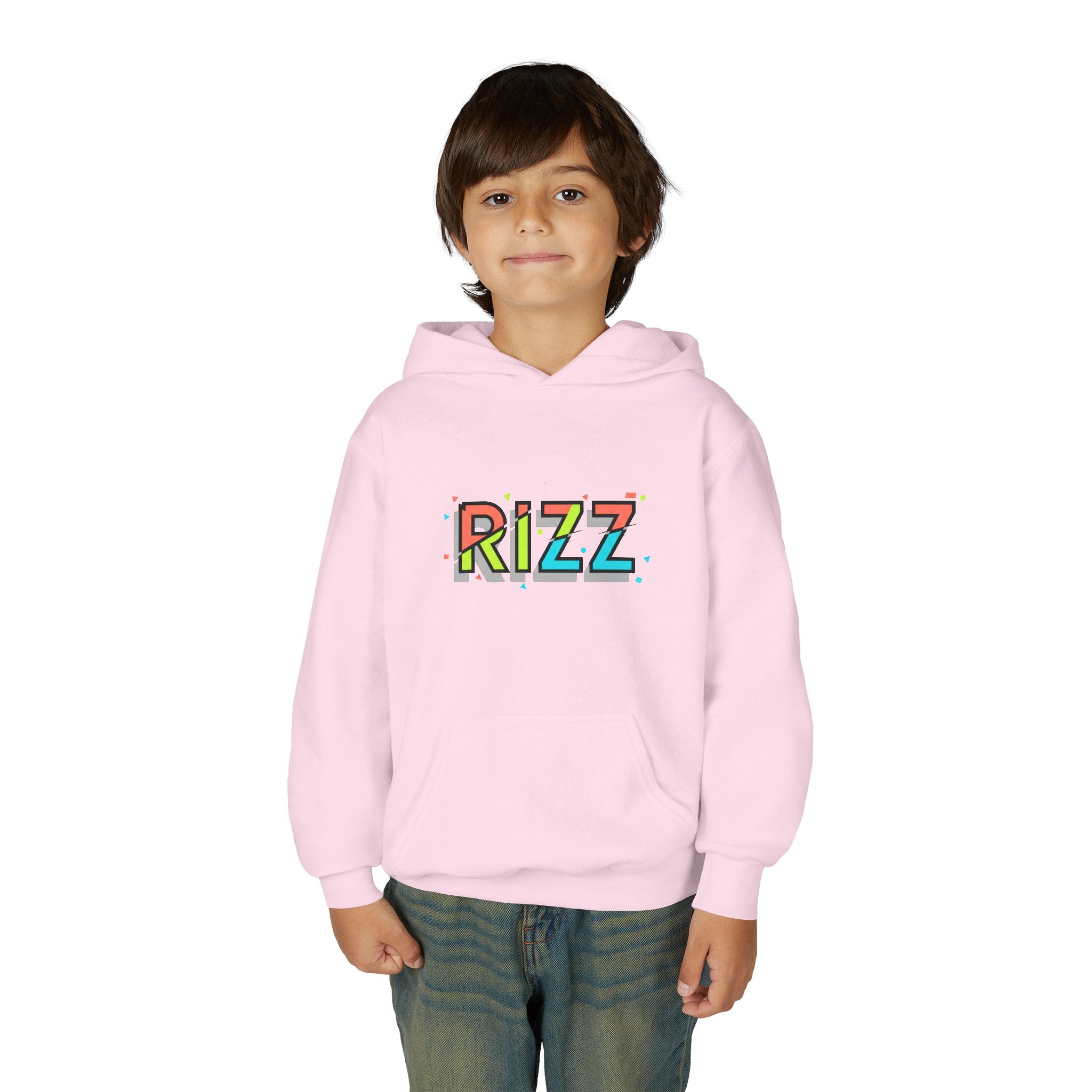 Youth Hoodie — Colorful "RIZZ" Retro Graphic Pullover